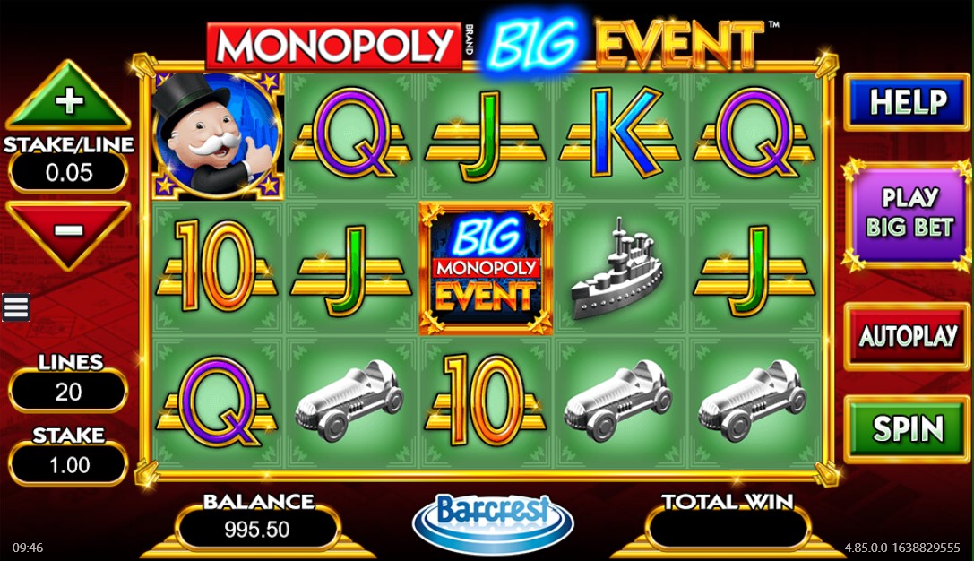 Monopoly Big Event slots game